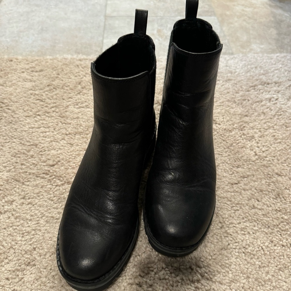 Black Leather Ankle Boots